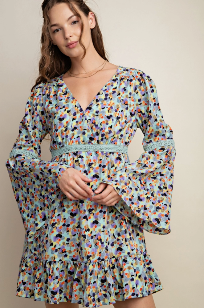 Girly Bell Sleeve Dress