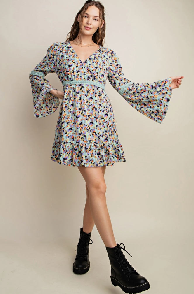 Girly Bell Sleeve Dress
