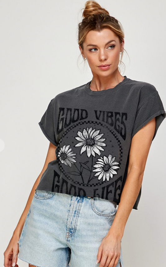 Good Vibes Crop Tee