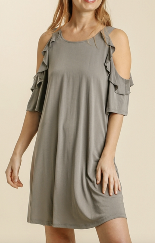 Cold Shoulder Ruffle Dress