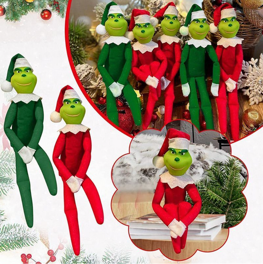 Grinch On A Bench- Elf On A Shelf's Friend