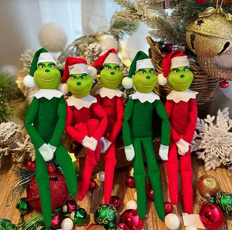 Grinch On A Bench- Elf On A Shelf's Friend