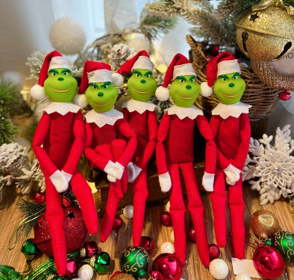 Grinch On A Bench- Elf On A Shelf's Friend