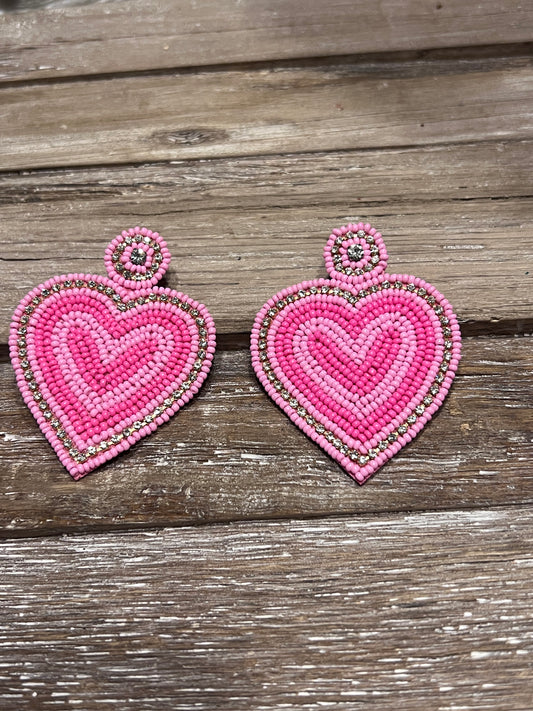 Heart Sea-Bead Earrings