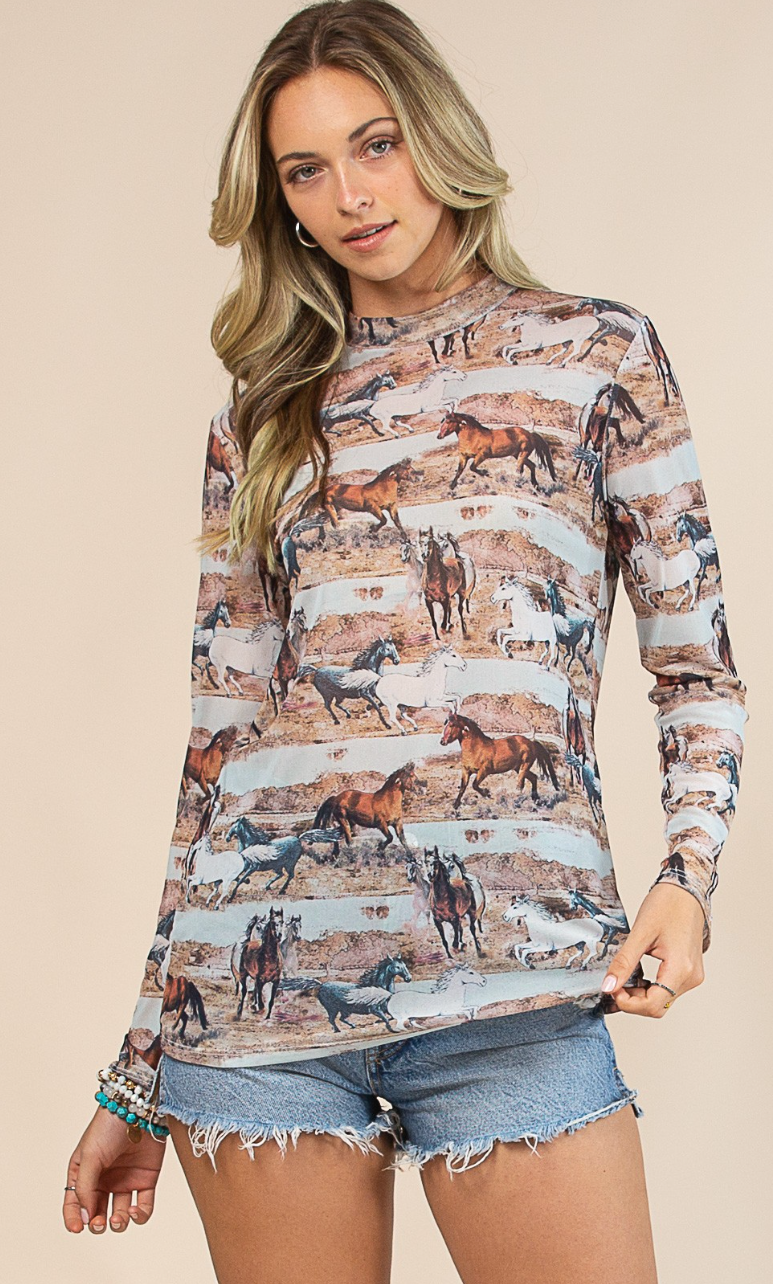 Horse Mesh Top