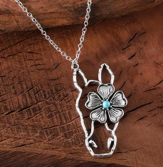 Horse Flower Necklace