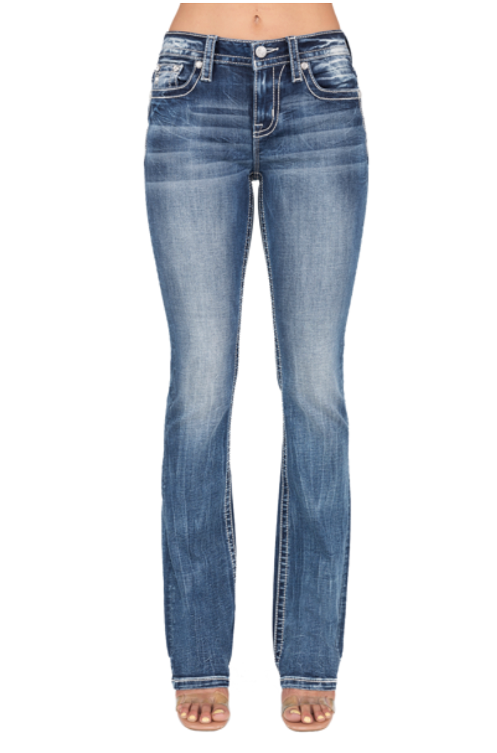 Miss Me Horseshoe Leaves Jeans