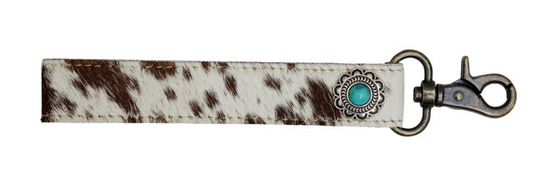 Inky Cowhide Key Fob