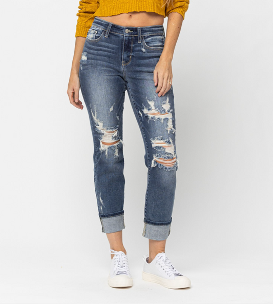 Beautiful Day Judy Blue Boyfriend Jeans