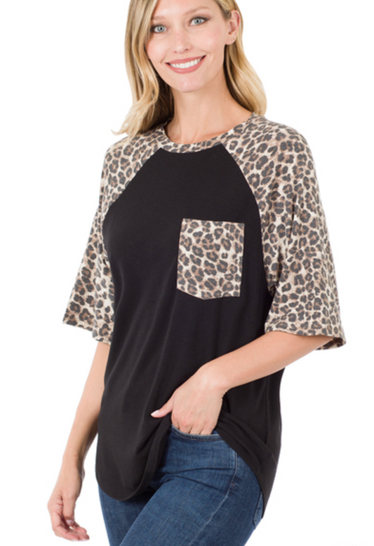 Leopard Pocket Top