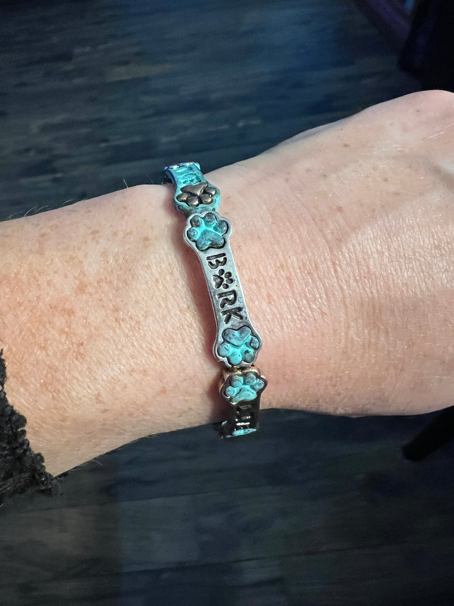 Live, Love, Bark Turquoise  Bracelet