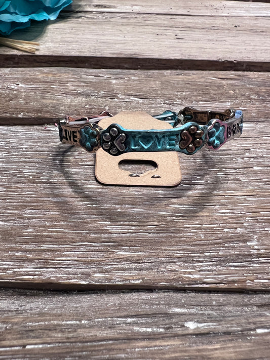 Live, Love, Bark Turquoise  Bracelet