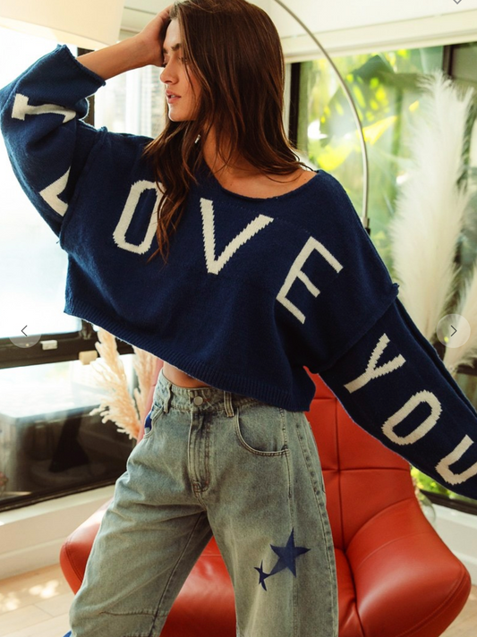 I Love You Letter Knit Top