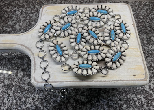 Medium Oval Stone Concho Belt