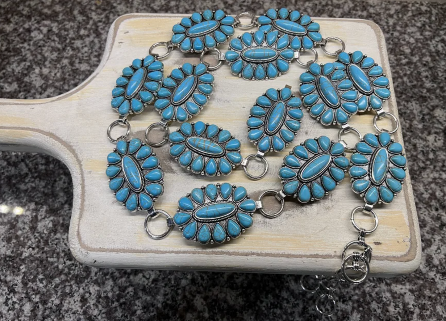 Medium Oval Stone Concho Belt