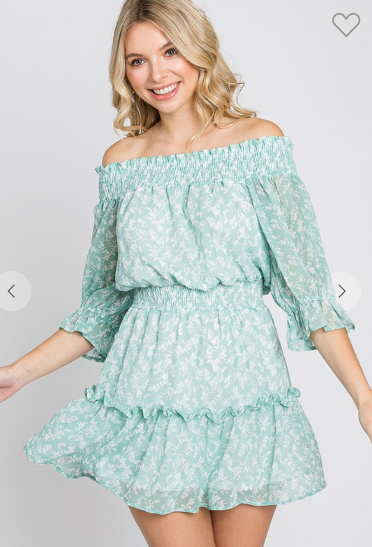 Mint Smocked Dress