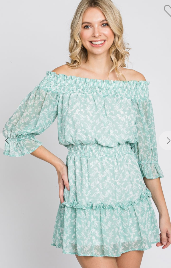 Mint Smocked Dress