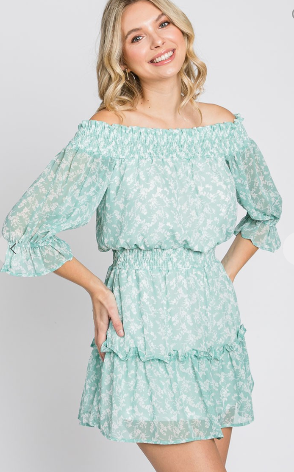 Mint Smocked Dress