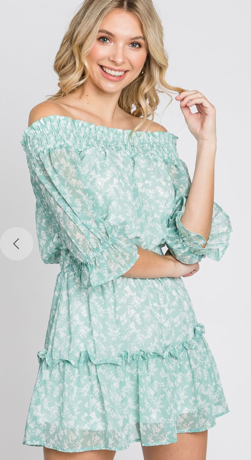 Mint Smocked Dress