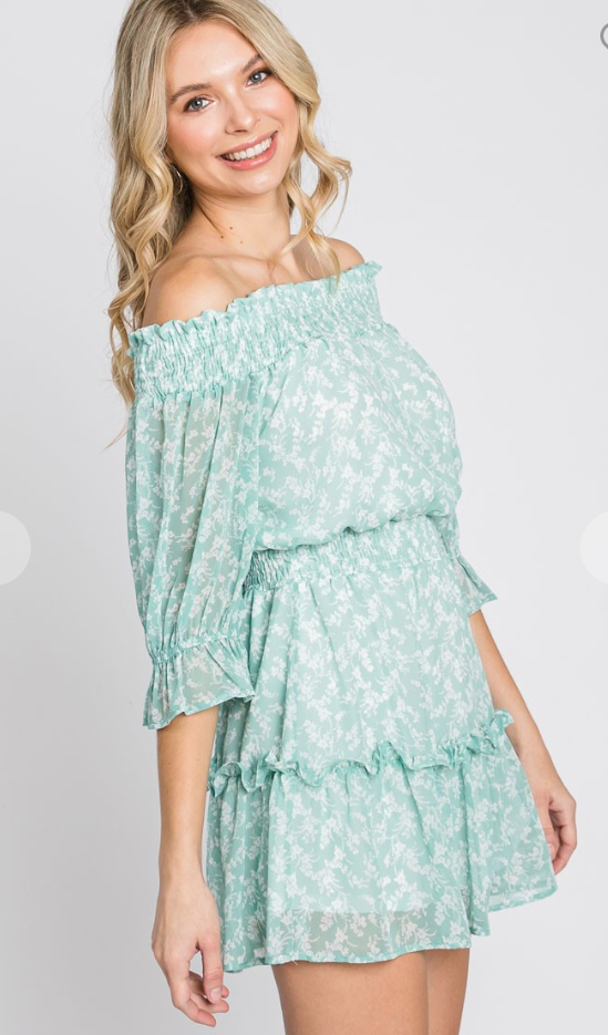 Mint Smocked Dress
