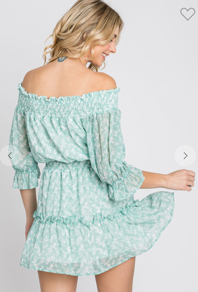 Mint Smocked Dress