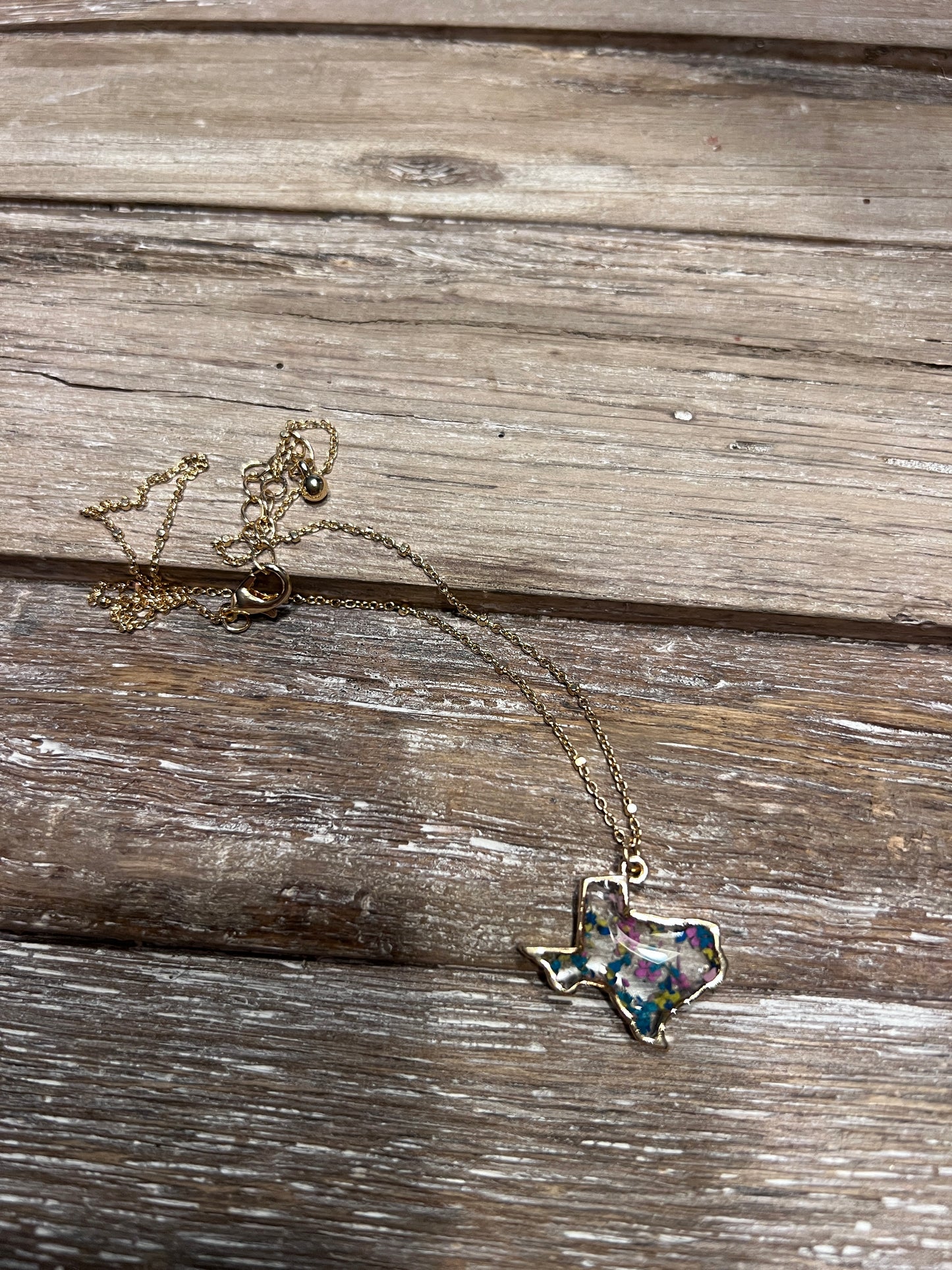 Pressed Flower Texas Necklace