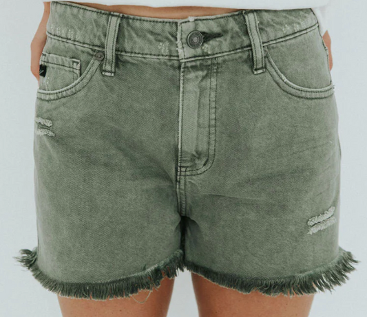 Olive High Waisted KanCan Shorts