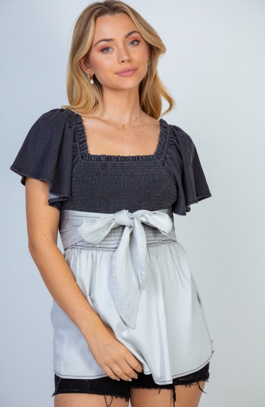 Ombre Smocked Top