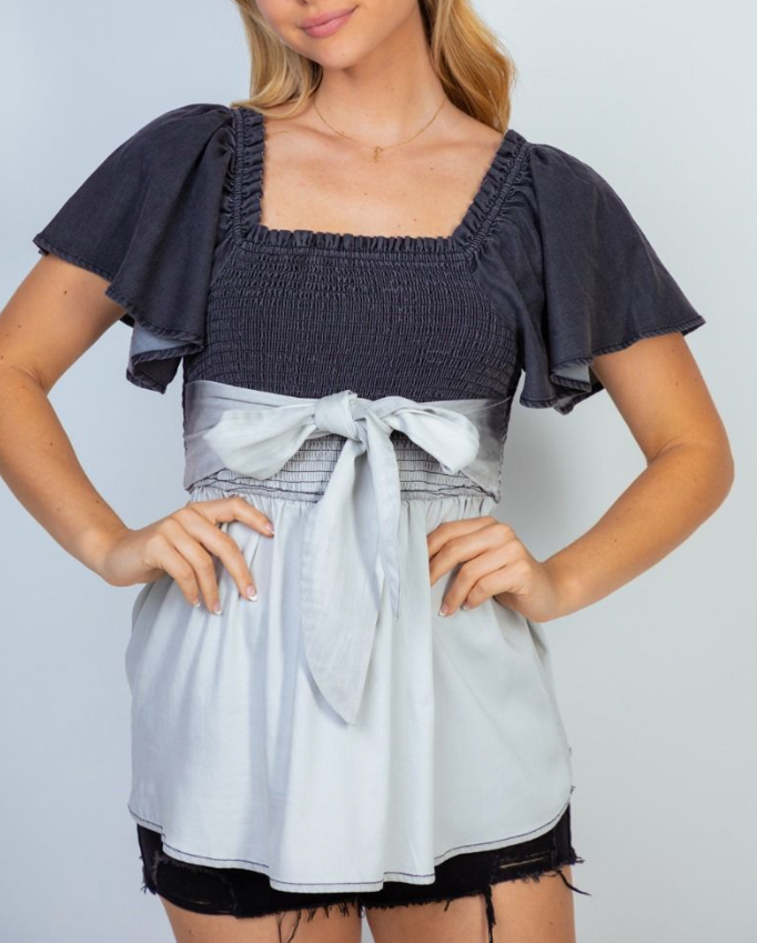 Ombre Smocked Top