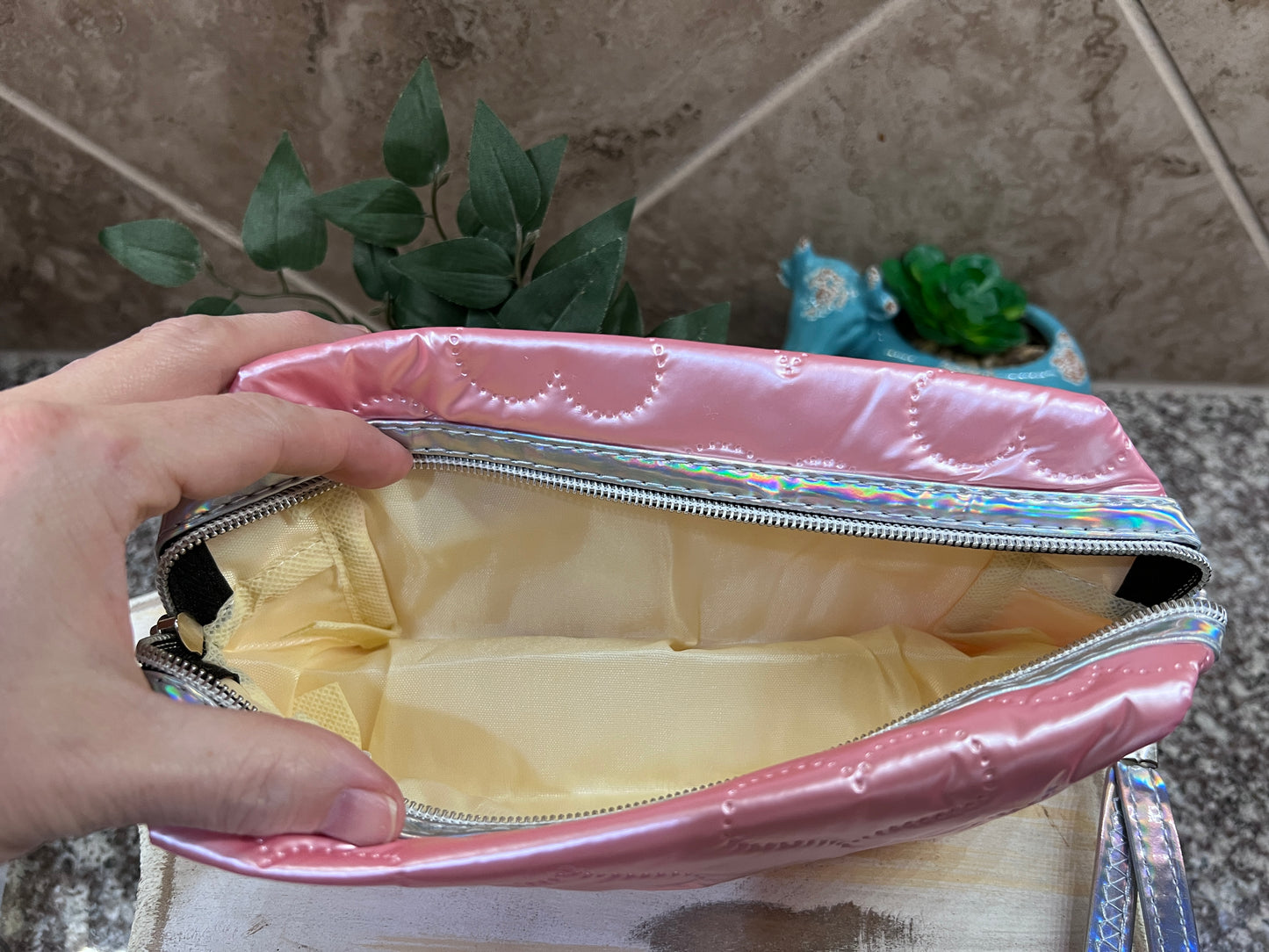 Soft Puffy Heart Wristlet Pouch