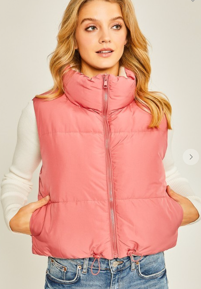 Woven Reversible Puffer Vest