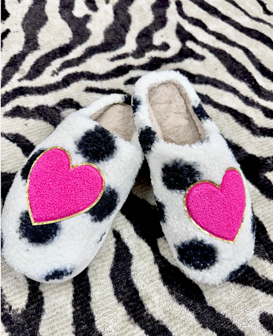 Polka Dot Heart Slippers