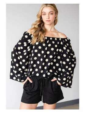 Black Polka Dot Top