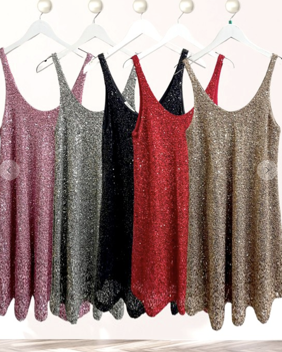 Formal Red Sequin Cocktail Dress