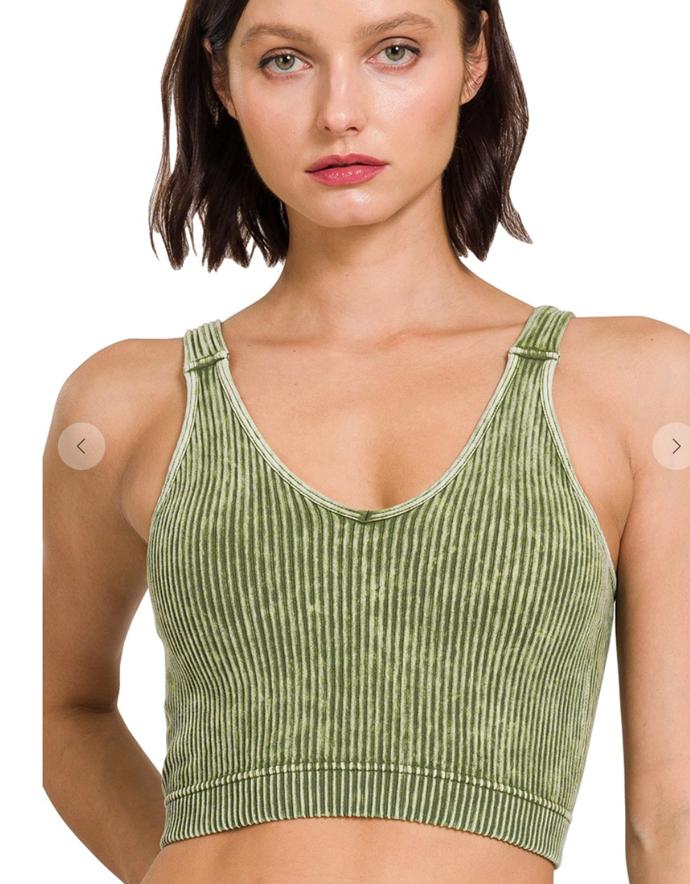 Ribbed Cropped Bra Padded Tank Top