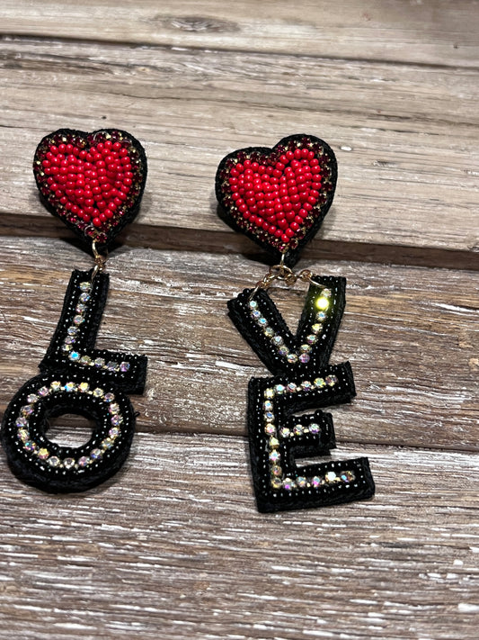 Sea Bead Love Earrings