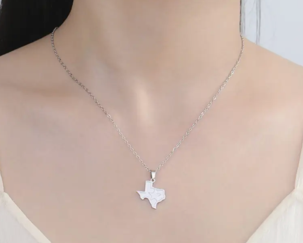 Silver Lone Star State Necklace