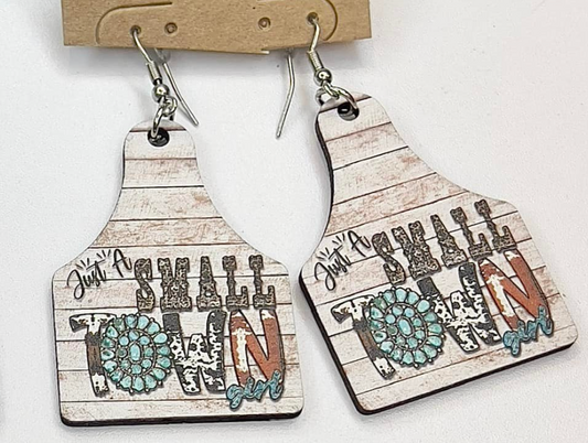 Cow Ear Tag Earrings