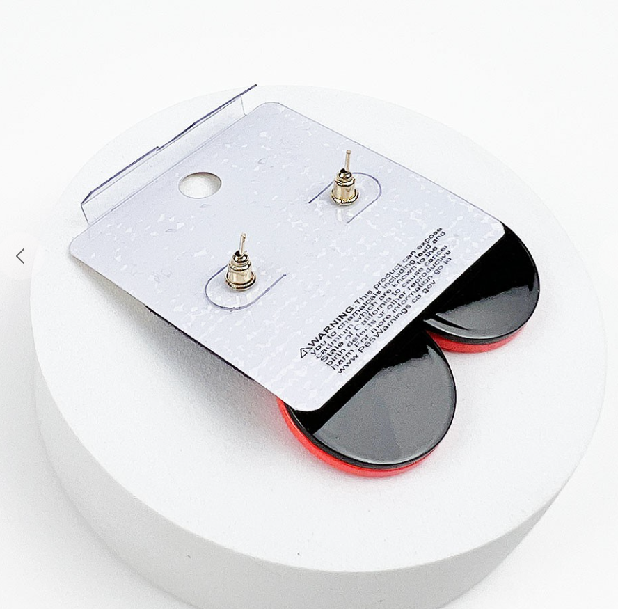 Round Acrylic Smiley Face Earrings