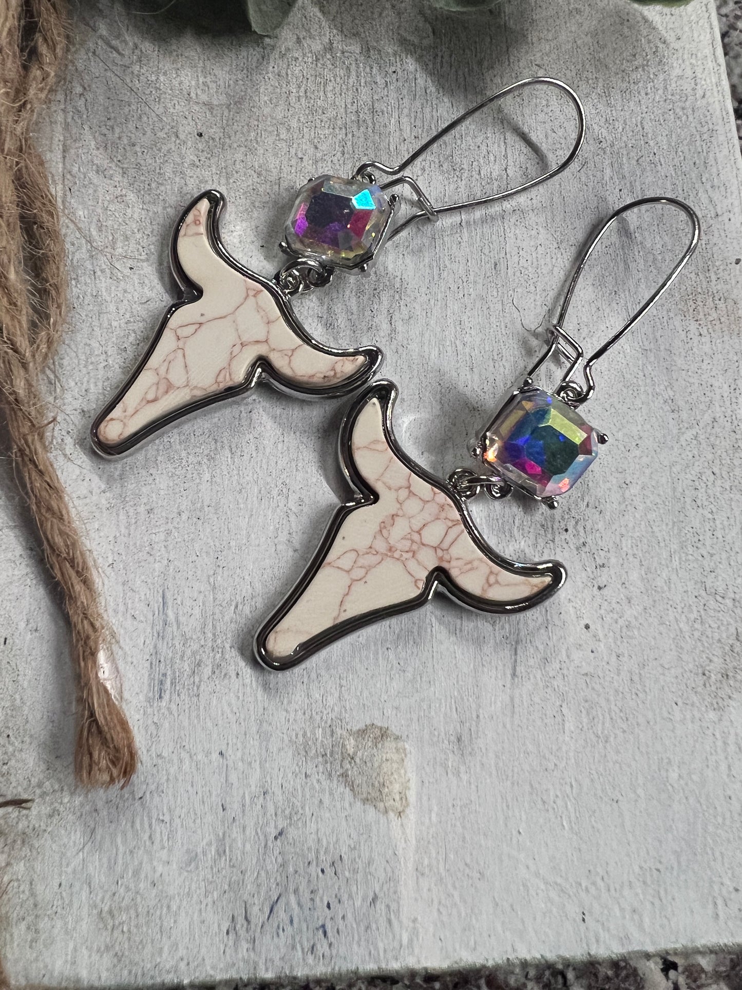 Bling Steer Head Earrings