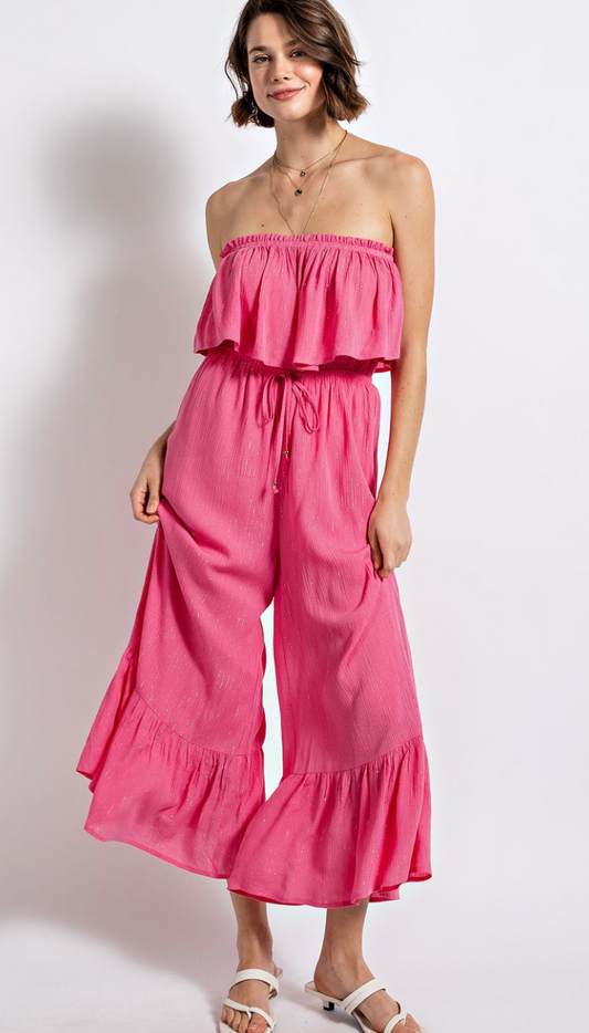 Ruffle Strapless Jumpsuit