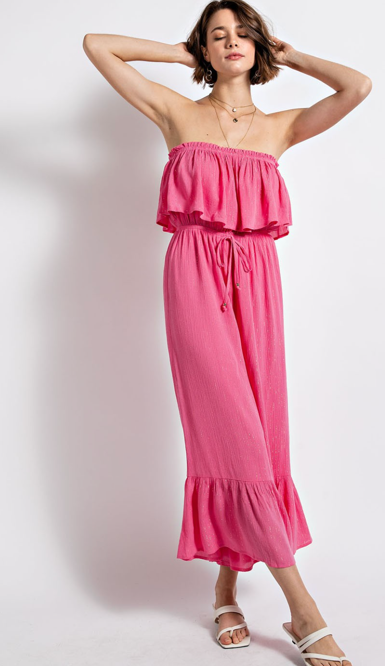 Ruffle Strapless Jumpsuit