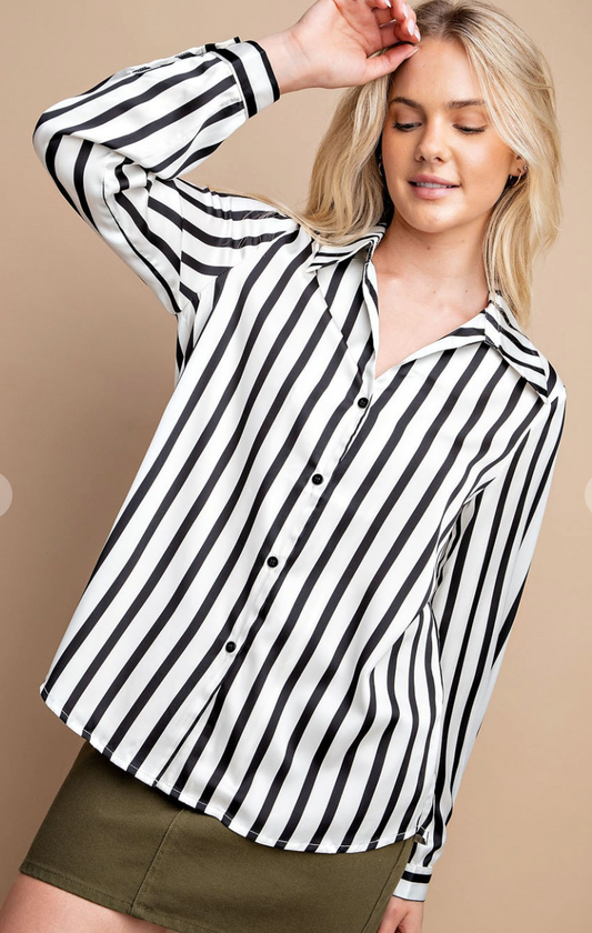 Striped Button Down Top