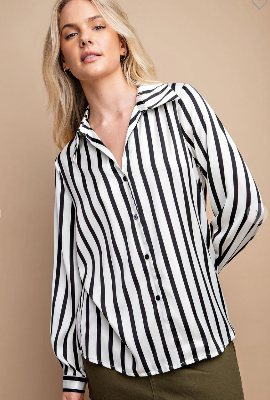 Striped Button Down Top