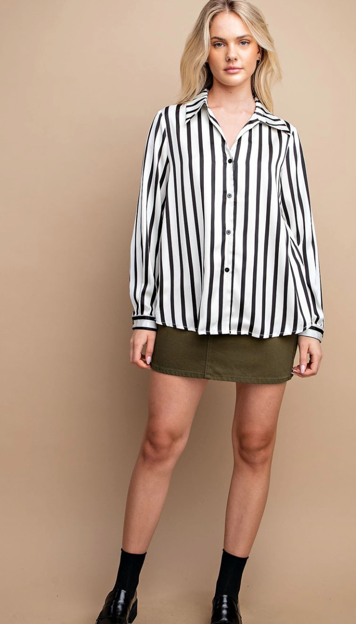 Striped Button Down Top