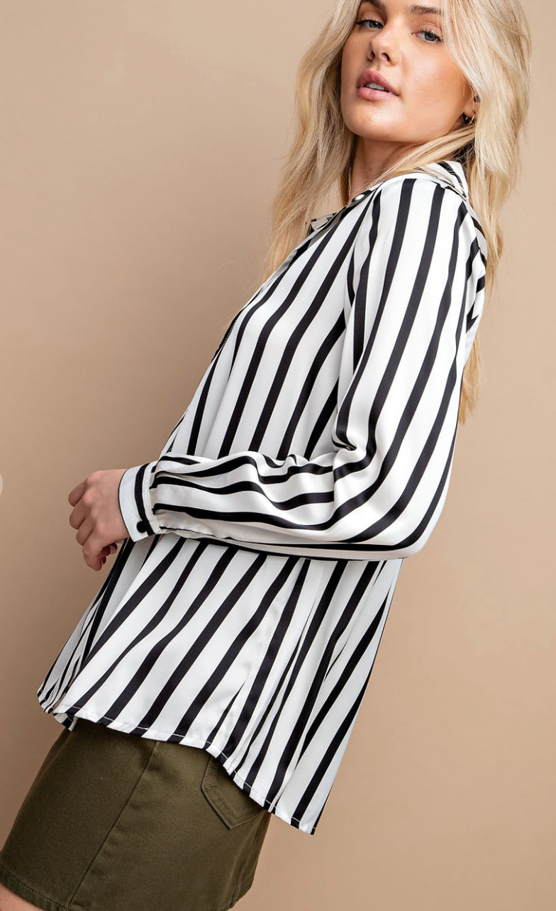 Striped Button Down Top