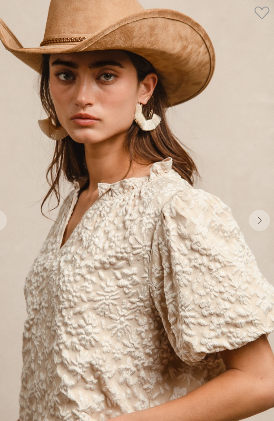 Textured Floral Top