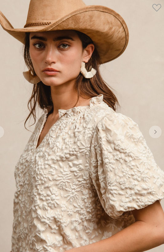 Textured Floral Top