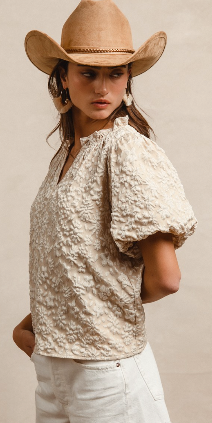 Textured Floral Top