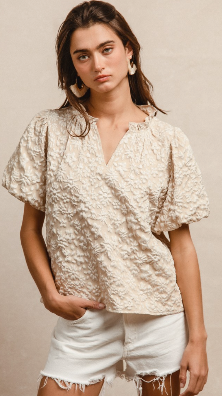 Textured Floral Top